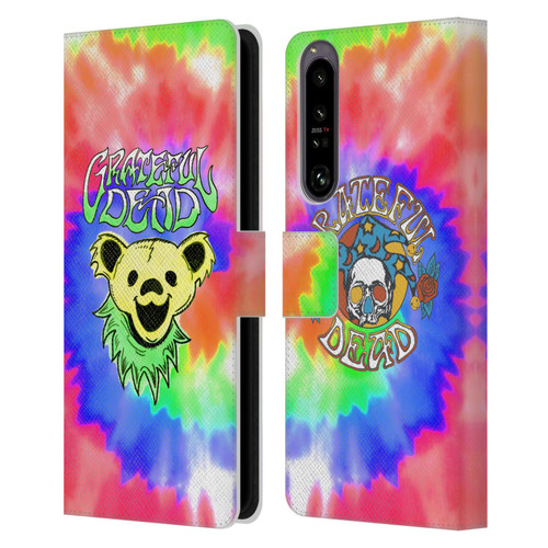 Grateful Dead Trends Bear Tie Dye Leather Book Wallet Case Cover For Sony Xperia 1 IV
