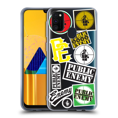 Public Enemy Graphics Collage Soft Gel Case for Samsung Galaxy M30s (2019)/M21 (2020)
