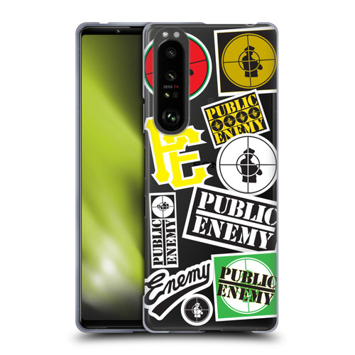 Public Enemy Graphics Collage Soft Gel Case for Sony Xperia 1 III