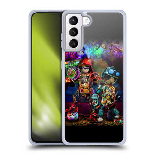 Jumbie Art Visionary Boombox Robots Soft Gel Case for Samsung Galaxy S21+ 5G