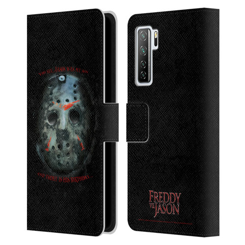 Freddy VS. Jason Graphics Jason's Birthday Leather Book Wallet Case Cover For Huawei Nova 7 SE/P40 Lite 5G
