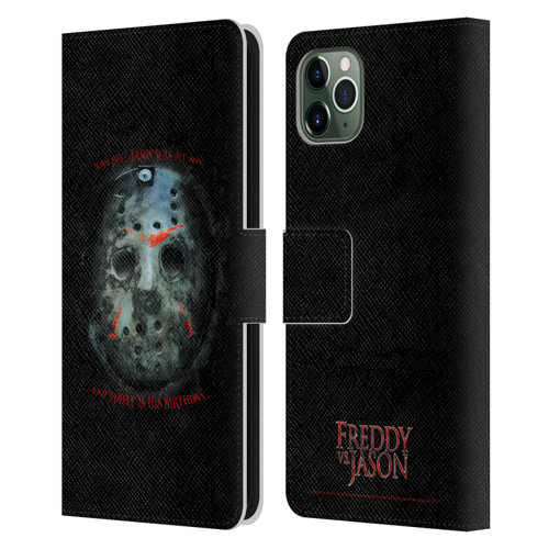 Freddy VS. Jason Graphics Jason's Birthday Leather Book Wallet Case Cover For Apple iPhone 11 Pro Max