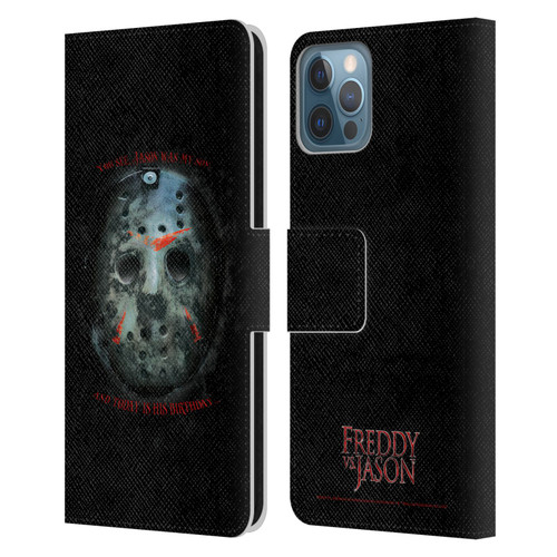 Freddy VS. Jason Graphics Jason's Birthday Leather Book Wallet Case Cover For Apple iPhone 12 / iPhone 12 Pro