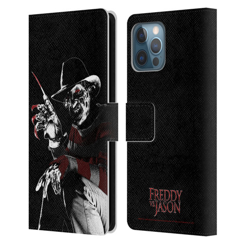 Freddy VS. Jason Graphics Freddy Leather Book Wallet Case Cover For Apple iPhone 12 Pro Max
