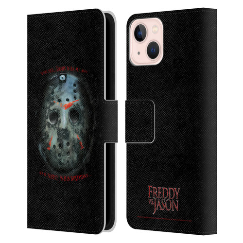 Freddy VS. Jason Graphics Jason's Birthday Leather Book Wallet Case Cover For Apple iPhone 13