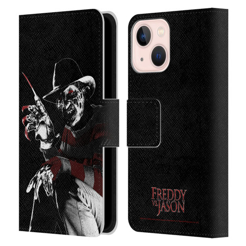Freddy VS. Jason Graphics Freddy Leather Book Wallet Case Cover For Apple iPhone 13 Mini