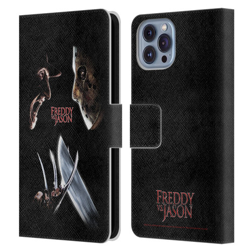 Freddy VS. Jason Graphics Freddy vs. Jason Leather Book Wallet Case Cover For Apple iPhone 14