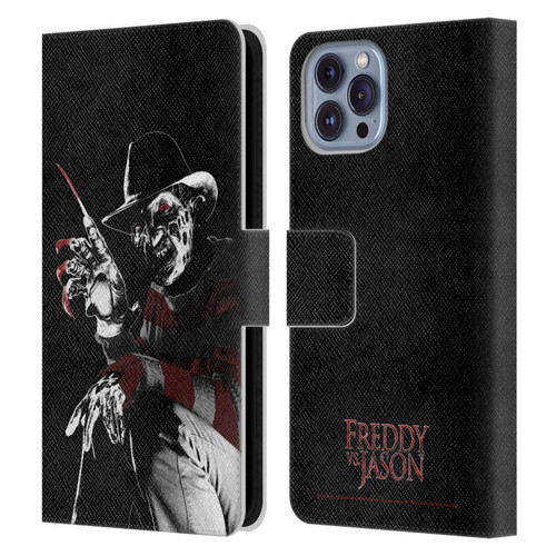 Freddy VS. Jason Graphics Freddy Leather Book Wallet Case Cover For Apple iPhone 14