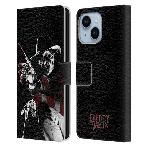 Freddy VS. Jason Graphics Freddy Leather Book Wallet Case Cover For Apple iPhone 14 Plus