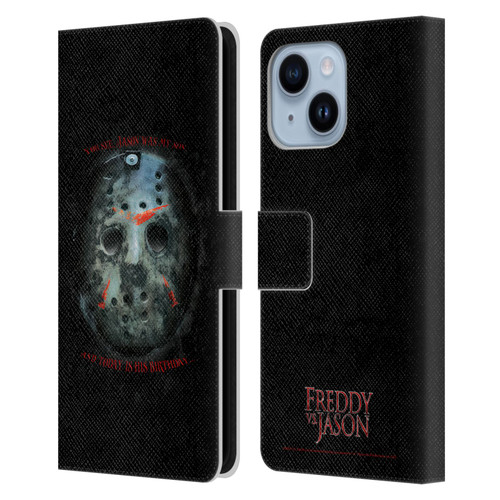 Freddy VS. Jason Graphics Jason's Birthday Leather Book Wallet Case Cover For Apple iPhone 14 Plus