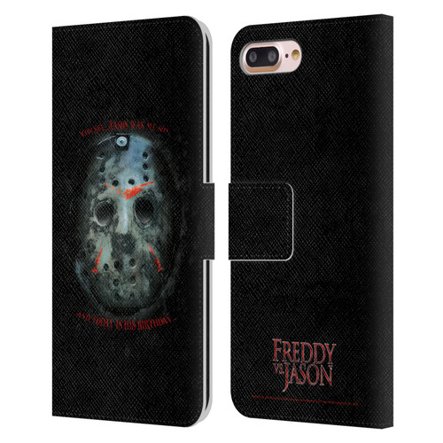 Freddy VS. Jason Graphics Jason's Birthday Leather Book Wallet Case Cover For Apple iPhone 7 Plus / iPhone 8 Plus