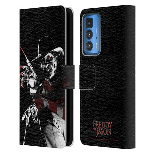 Freddy VS. Jason Graphics Freddy Leather Book Wallet Case Cover For Motorola Edge 20 Pro