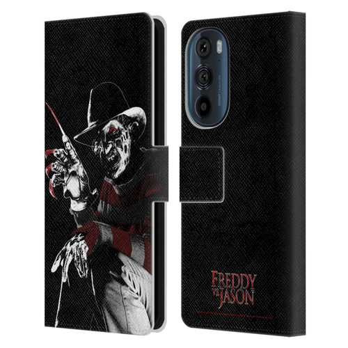 Freddy VS. Jason Graphics Freddy Leather Book Wallet Case Cover For Motorola Edge 30