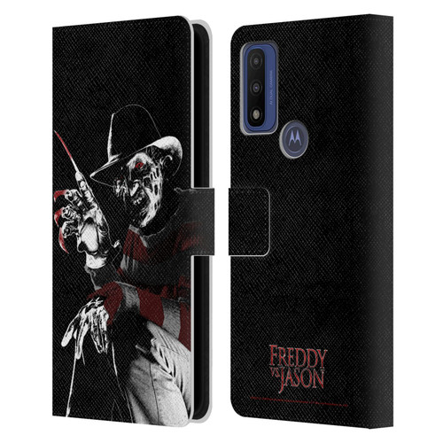 Freddy VS. Jason Graphics Freddy Leather Book Wallet Case Cover For Motorola G Pure