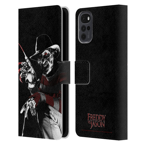 Freddy VS. Jason Graphics Freddy Leather Book Wallet Case Cover For Motorola Moto G22