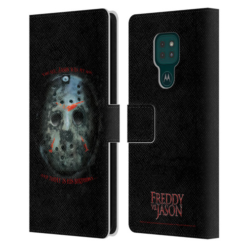 Freddy VS. Jason Graphics Jason's Birthday Leather Book Wallet Case Cover For Motorola Moto G9 Play