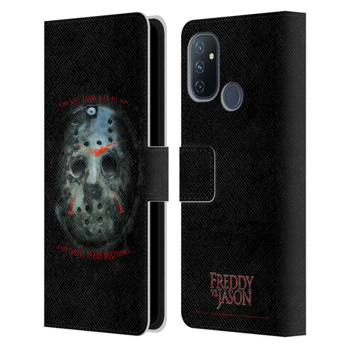 Freddy VS. Jason Graphics Jason's Birthday Leather Book Wallet Case Cover For OnePlus Nord N100
