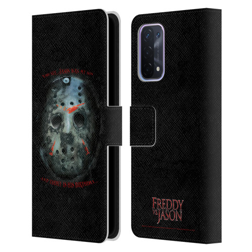 Freddy VS. Jason Graphics Jason's Birthday Leather Book Wallet Case Cover For OPPO A54 5G