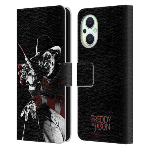 Freddy VS. Jason Graphics Freddy Leather Book Wallet Case Cover For OPPO Reno8 Lite