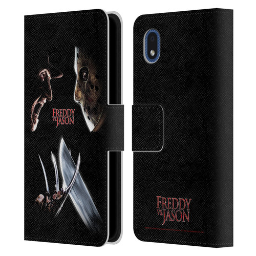 Freddy VS. Jason Graphics Freddy vs. Jason Leather Book Wallet Case Cover For Samsung Galaxy A01 Core (2020)