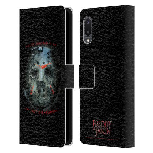 Freddy VS. Jason Graphics Jason's Birthday Leather Book Wallet Case Cover For Samsung Galaxy A02/M02 (2021)