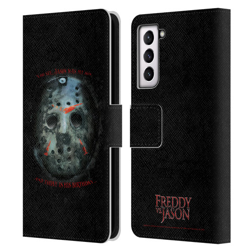 Freddy VS. Jason Graphics Jason's Birthday Leather Book Wallet Case Cover For Samsung Galaxy S21 5G