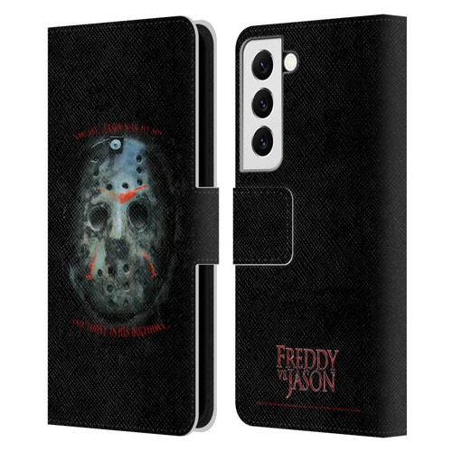 Freddy VS. Jason Graphics Jason's Birthday Leather Book Wallet Case Cover For Samsung Galaxy S22 5G