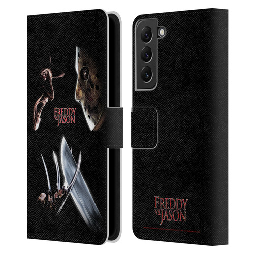Freddy VS. Jason Graphics Freddy vs. Jason Leather Book Wallet Case Cover For Samsung Galaxy S22+ 5G