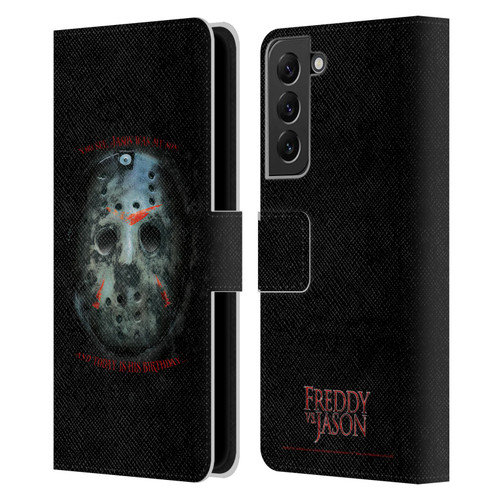 Freddy VS. Jason Graphics Jason's Birthday Leather Book Wallet Case Cover For Samsung Galaxy S22+ 5G