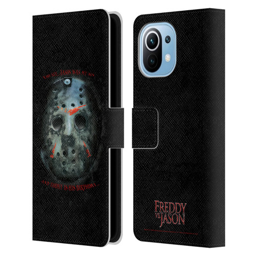 Freddy VS. Jason Graphics Jason's Birthday Leather Book Wallet Case Cover For Xiaomi Mi 11