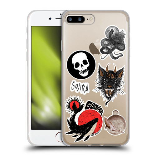 Gojira Graphics Sticker Print Soft Gel Case for Apple iPhone 7 Plus / iPhone 8 Plus