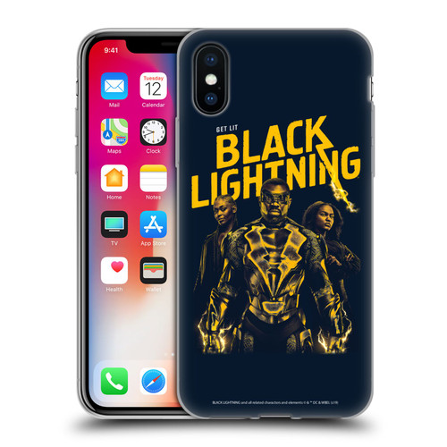 Black Lightning Key Art Get Lit Soft Gel Case for Apple iPhone X / iPhone XS