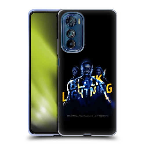Black Lightning Key Art Group Soft Gel Case for Motorola Edge 30