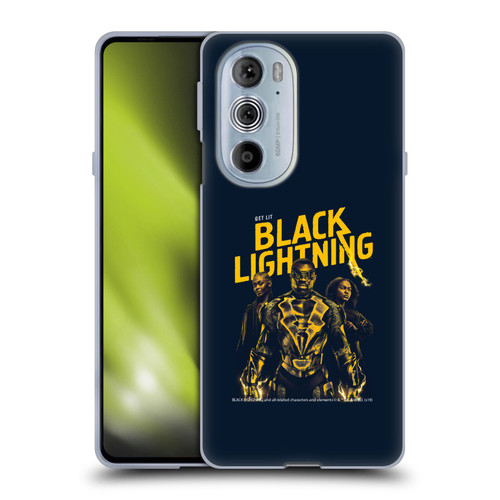 Black Lightning Key Art Get Lit Soft Gel Case for Motorola Edge X30