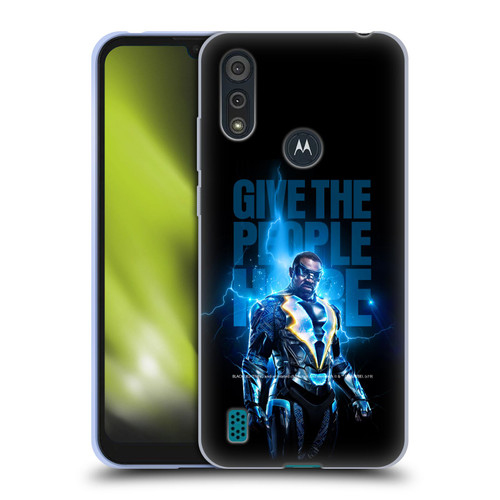 Black Lightning Key Art Give The People Hope Soft Gel Case for Motorola Moto E6s (2020)