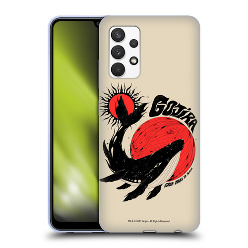 Gojira Graphics Whale Sun Moon Soft Gel Case for Samsung Galaxy A32 (2021)
