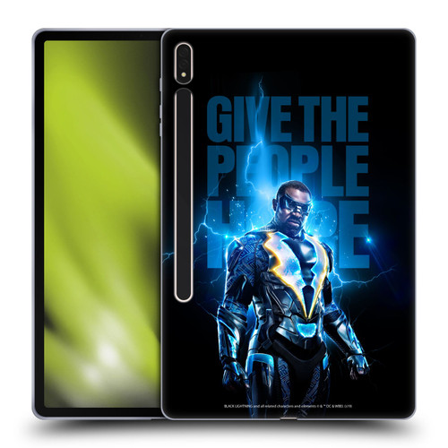 Black Lightning Key Art Give The People Hope Soft Gel Case for Samsung Galaxy Tab S8 Plus