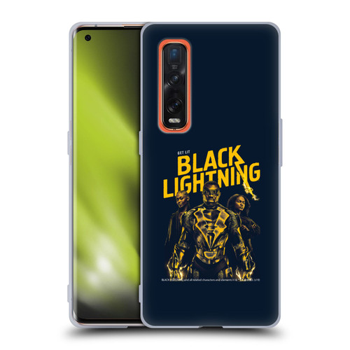 Black Lightning Key Art Get Lit Soft Gel Case for OPPO Find X2 Pro 5G