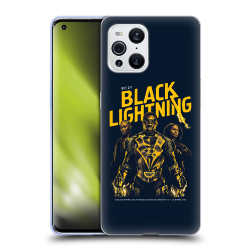 Black Lightning Key Art Get Lit Soft Gel Case for OPPO Find X3 / Pro