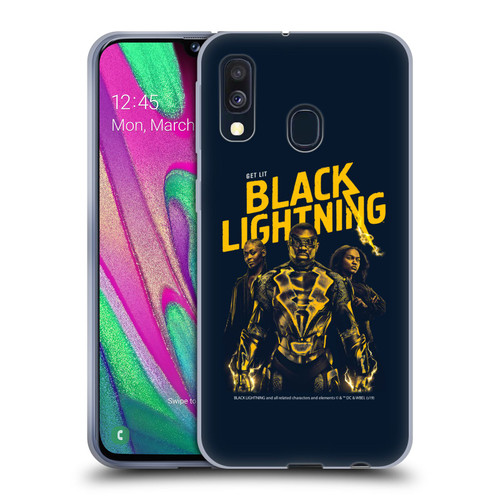 Black Lightning Key Art Get Lit Soft Gel Case for Samsung Galaxy A40 (2019)