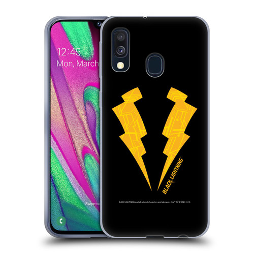 Black Lightning Key Art Logo Soft Gel Case for Samsung Galaxy A40 (2019)