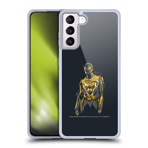 Black Lightning Key Art Thunder Soft Gel Case for Samsung Galaxy S21+ 5G