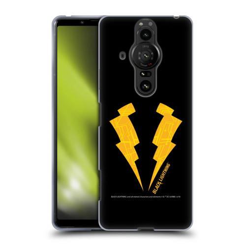 Black Lightning Key Art Logo Soft Gel Case for Sony Xperia Pro-I