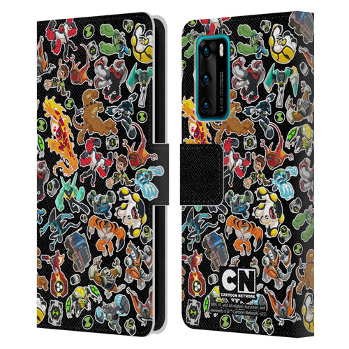 Ben 10: Animated Series Graphics Alien Pattern Leather Book Wallet Case Cover For Huawei P40 5G