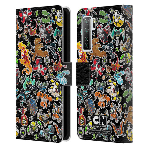 Ben 10: Animated Series Graphics Alien Pattern Leather Book Wallet Case Cover For Huawei Nova 7 SE/P40 Lite 5G