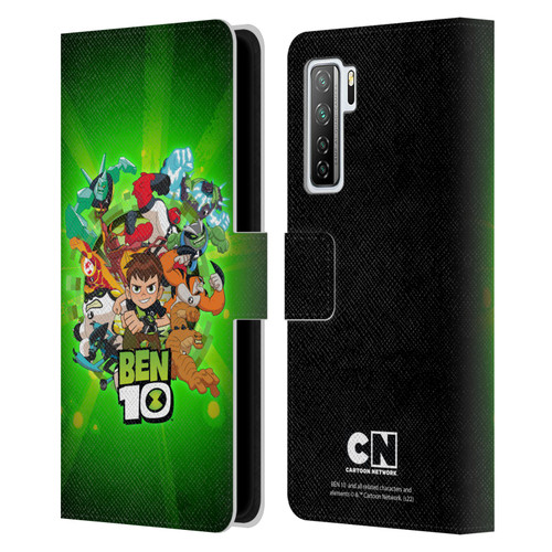 Ben 10: Animated Series Graphics Character Art Leather Book Wallet Case Cover For Huawei Nova 7 SE/P40 Lite 5G