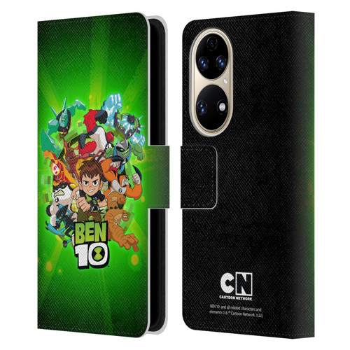 Ben 10: Animated Series Graphics Character Art Leather Book Wallet Case Cover For Huawei P50