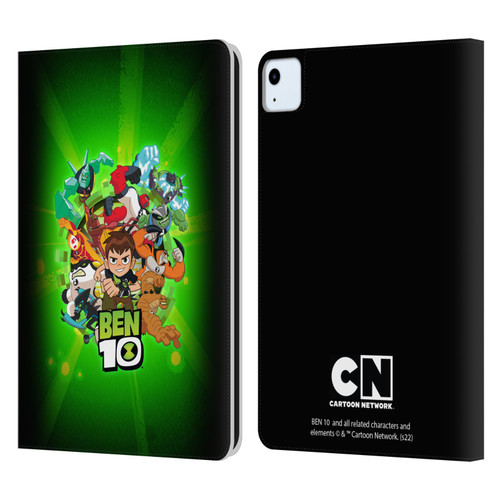 Ben 10: Animated Series Graphics Character Art Leather Book Wallet Case Cover For Apple iPad Air 2020 / 2022