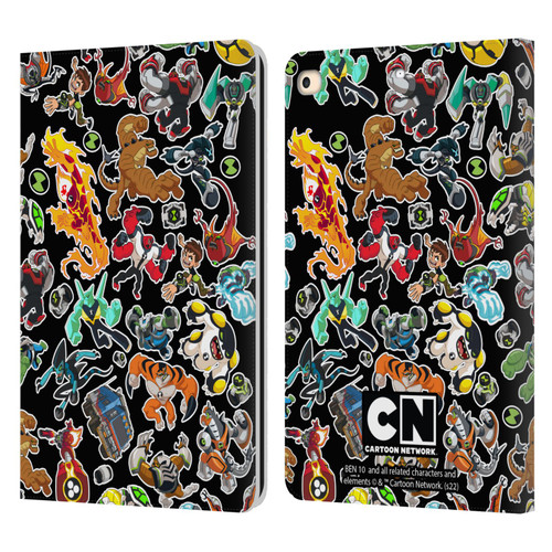 Ben 10: Animated Series Graphics Alien Pattern Leather Book Wallet Case Cover For Apple iPad 9.7 2017 / iPad 9.7 2018