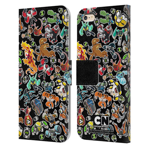 Ben 10: Animated Series Graphics Alien Pattern Leather Book Wallet Case Cover For Apple iPhone 6 Plus / iPhone 6s Plus